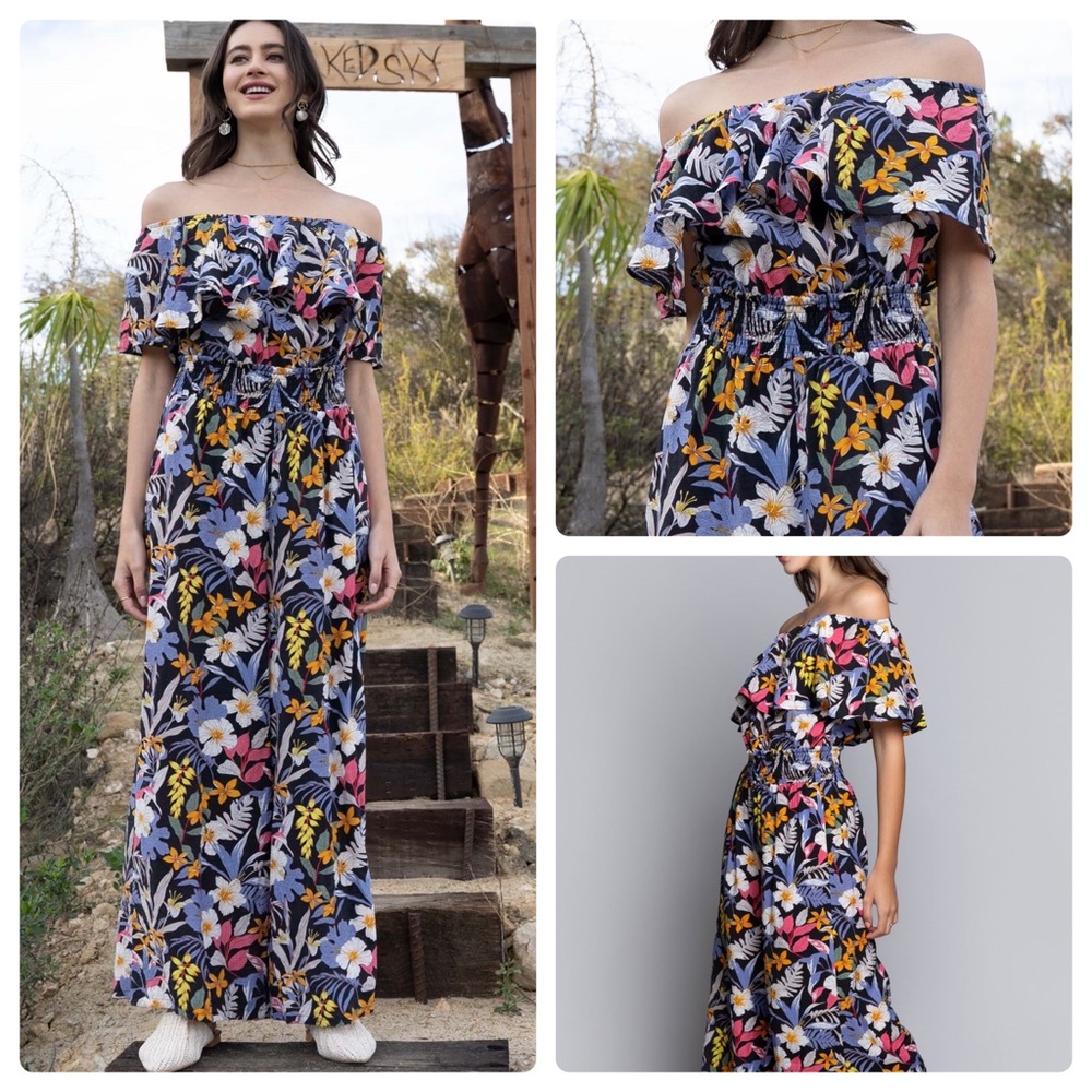 POL TROPICAL FADE AWAY RELAXED FIT JUMPSUIT